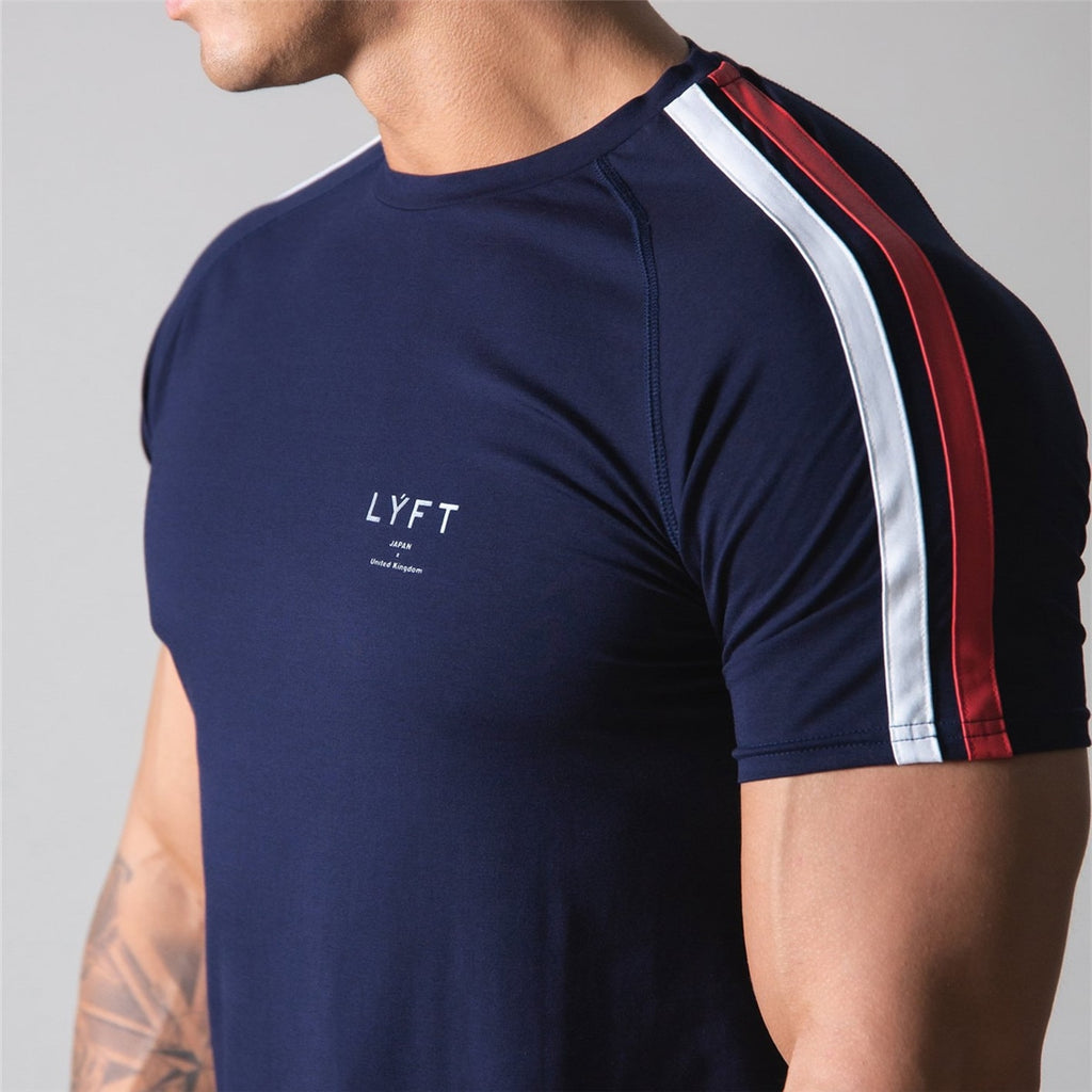 Gym Fitness Shirt Men Running Sport Skinny T-shirt Short sleeve Cotton Tee Top Summer Male Bodybuilding Training Workout Apparel