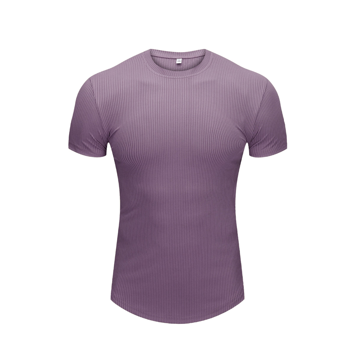 Slim Fit Stretch Gym Wear Solid Color Stripe Men's Short Sleeve T-Shirt for Sports Basketball Running Training Quick-Dry Base Layer Shirt