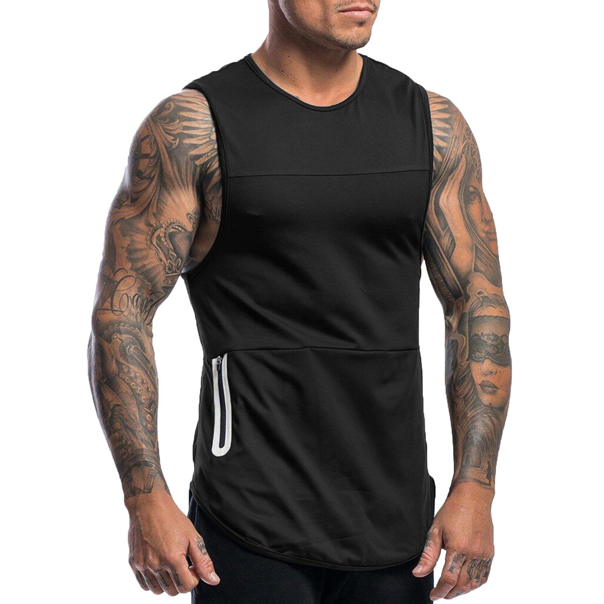 Men Tank Top With zip pocket Soild Vest Summer Sport Sleeveless Shirt Vest Bodybuilding Man Fitness Gym Clothing ropa hombre
